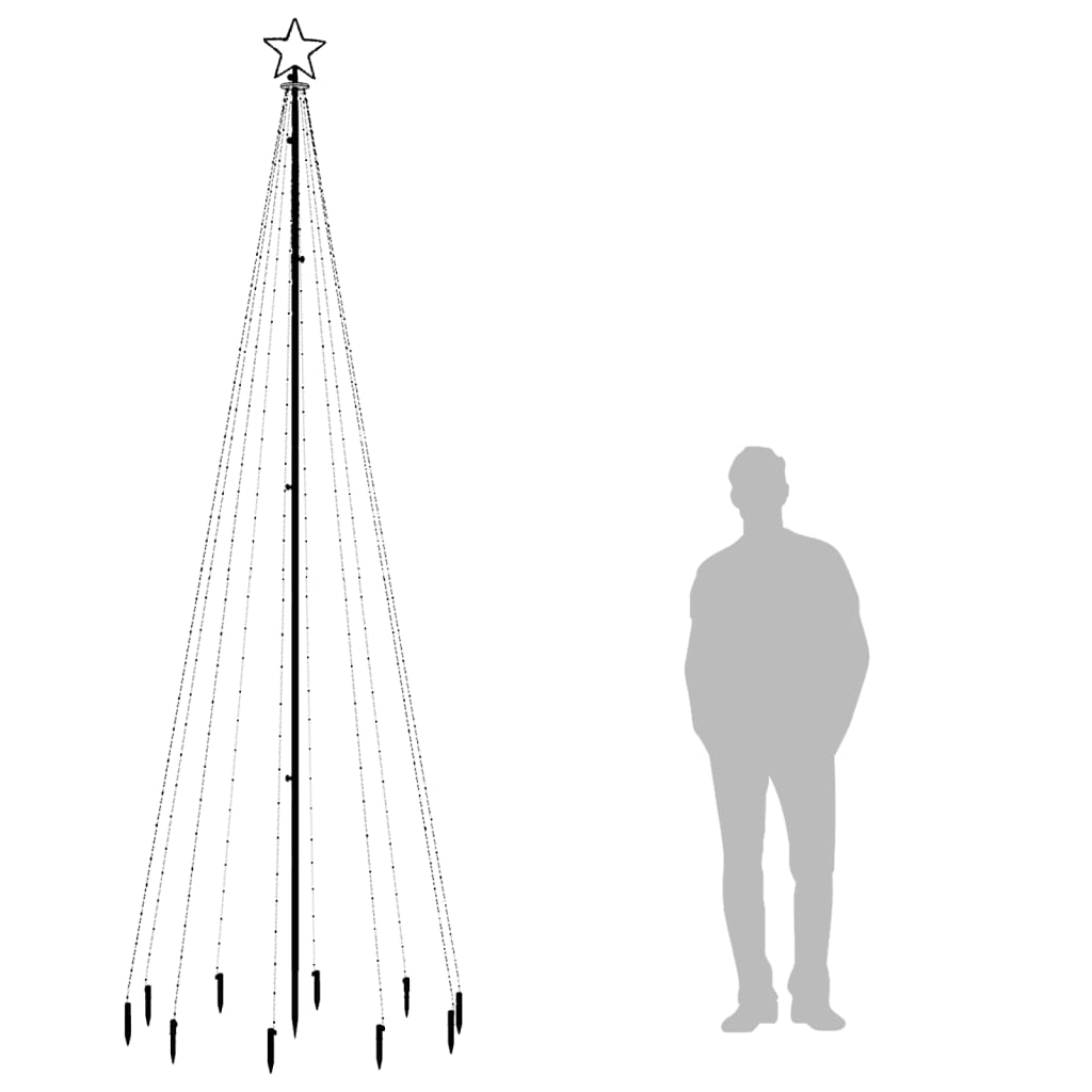 vidaXL Árbol de Navidad con pincho 310 LED blanco cálido 300 cm