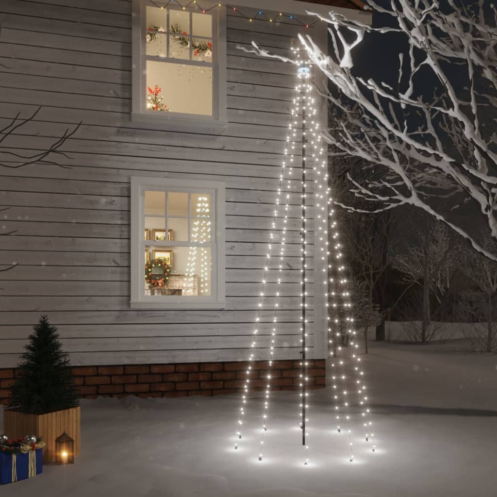 vidaXL Árbol de Navidad con pincho 310 LED blanco frío 300 cm