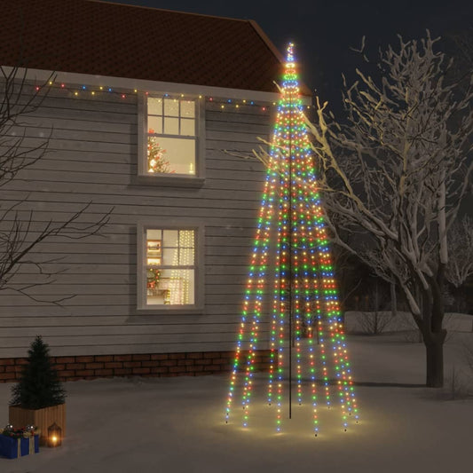 vidaXL Árbol de Navidad con pincho 732 LED de colores 500 cm