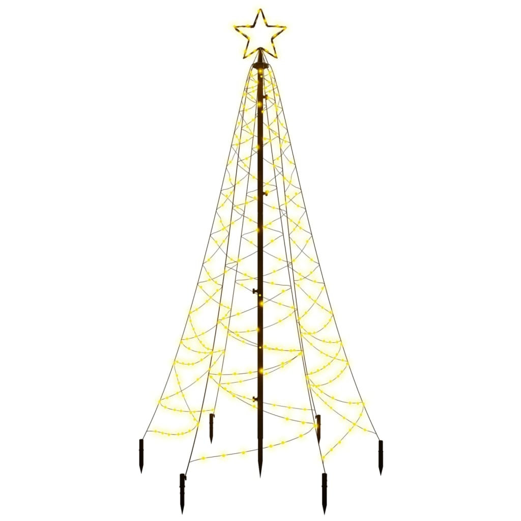 vidaXL Árbol de Navidad con pincho 200 LED blanco cálido 180 cm