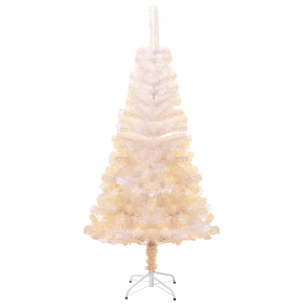 vidaXL Árbol Navidad artificial puntas iridiscentes PVC blanco 120 cm