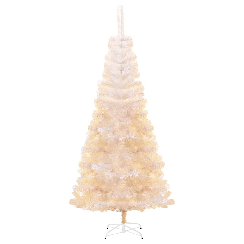 vidaXL Árbol Navidad artificial puntas iridiscentes PVC blanco 180 cm