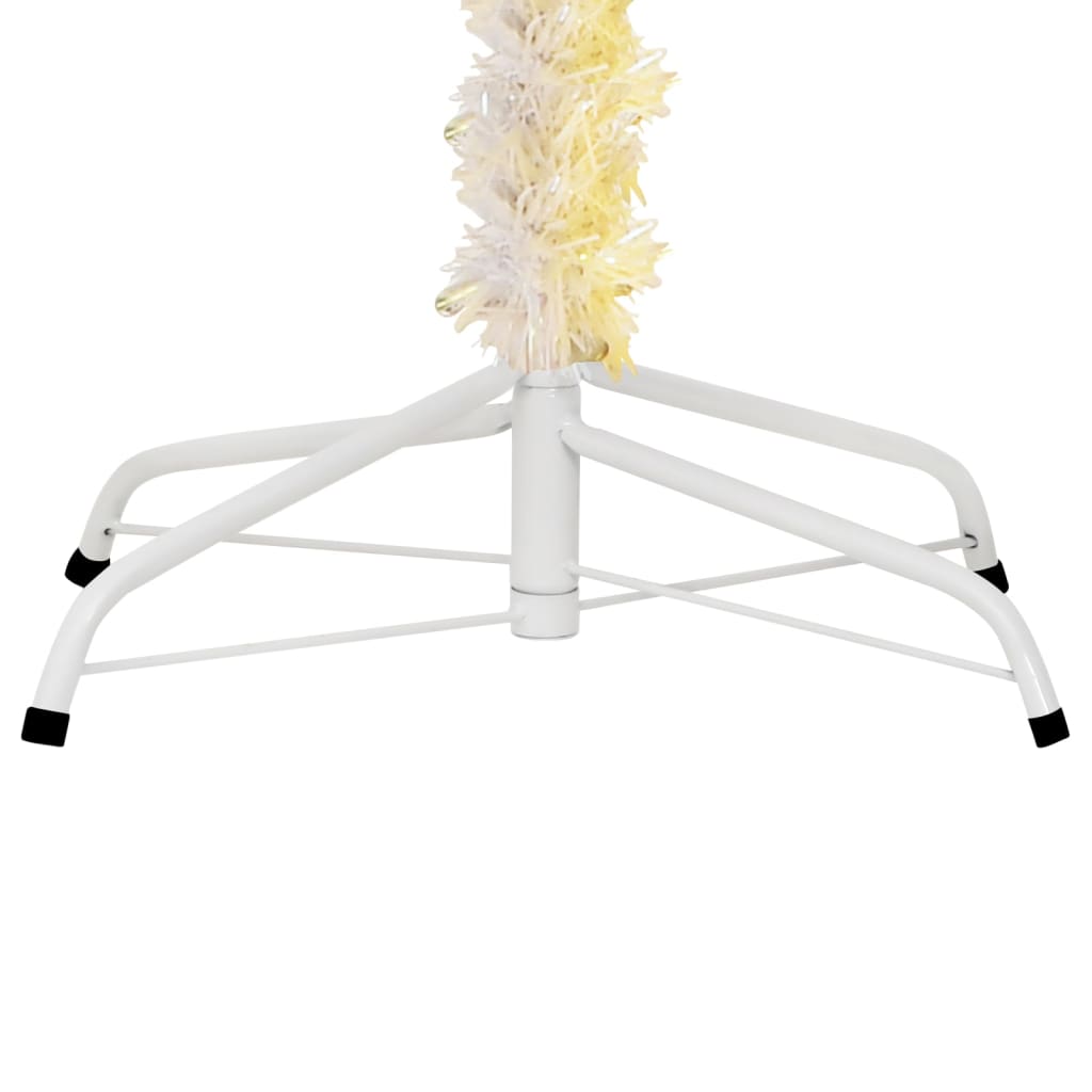 vidaXL Árbol Navidad artificial puntas iridiscentes PVC blanco 180 cm