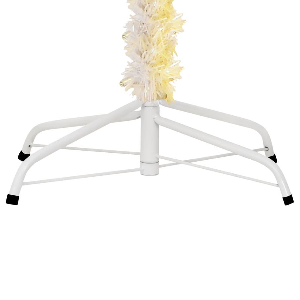 vidaXL Árbol Navidad artificial puntas iridiscentes PVC blanco 210 cm