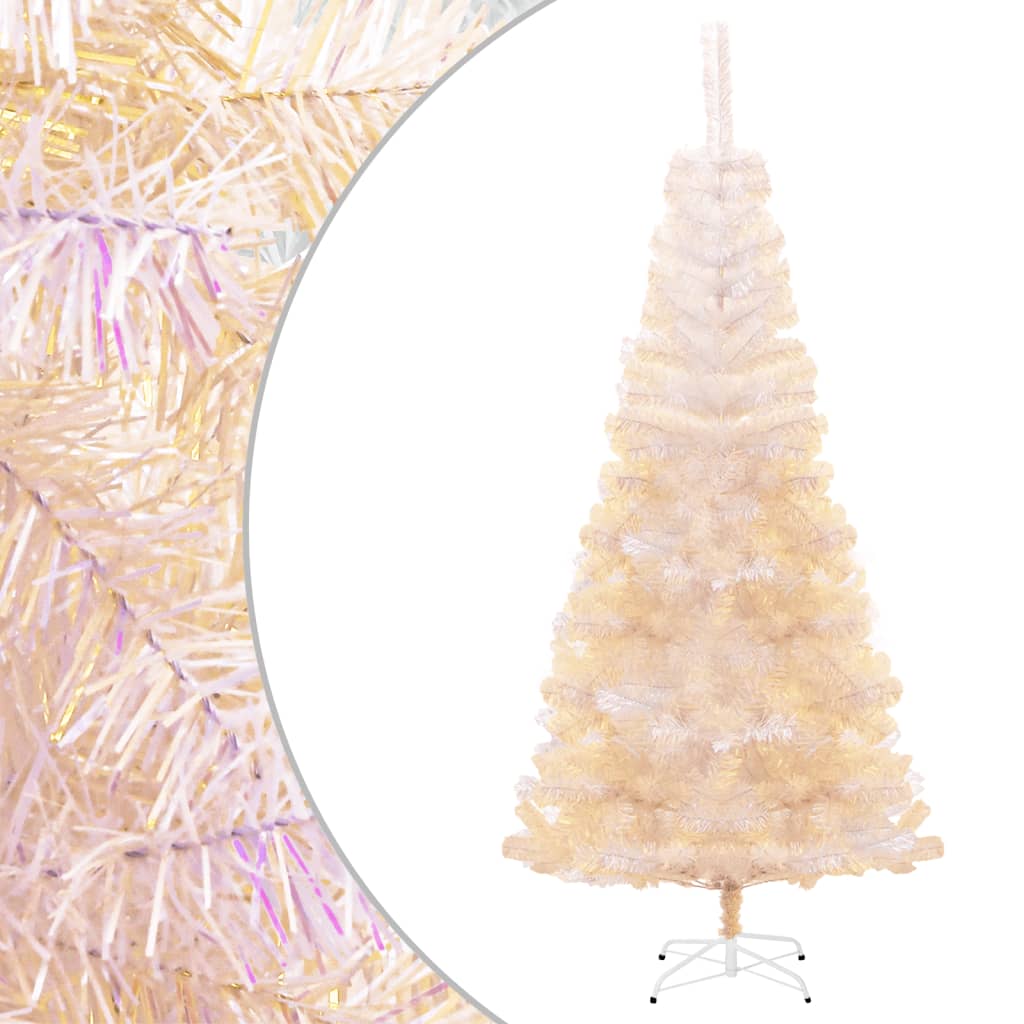 vidaXL Árbol Navidad artificial puntas iridiscentes PVC blanco 240 cm