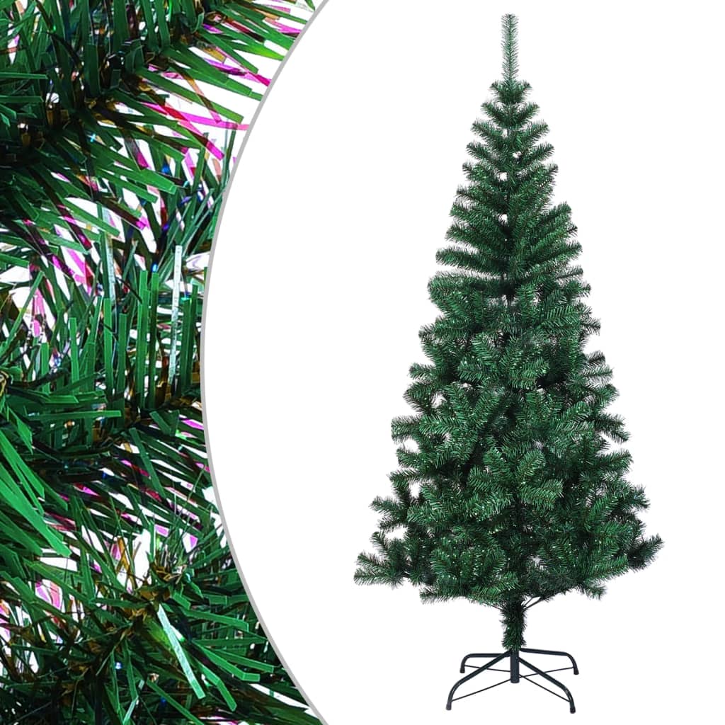 vidaXL Árbol de Navidad artificial puntas iridiscentes PVC verde 150cm