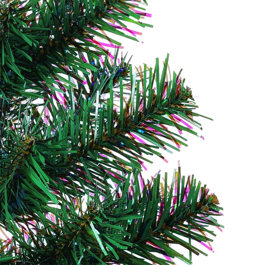 vidaXL Árbol de Navidad artificial puntas iridiscentes PVC verde 210cm