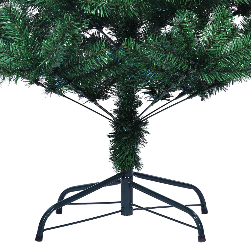 vidaXL Árbol de Navidad artificial puntas iridiscentes PVC verde 210cm