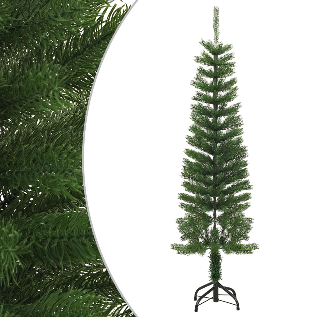 vidaXL Árbol de Navidad artificial estrecho con soporte PE 150 cm