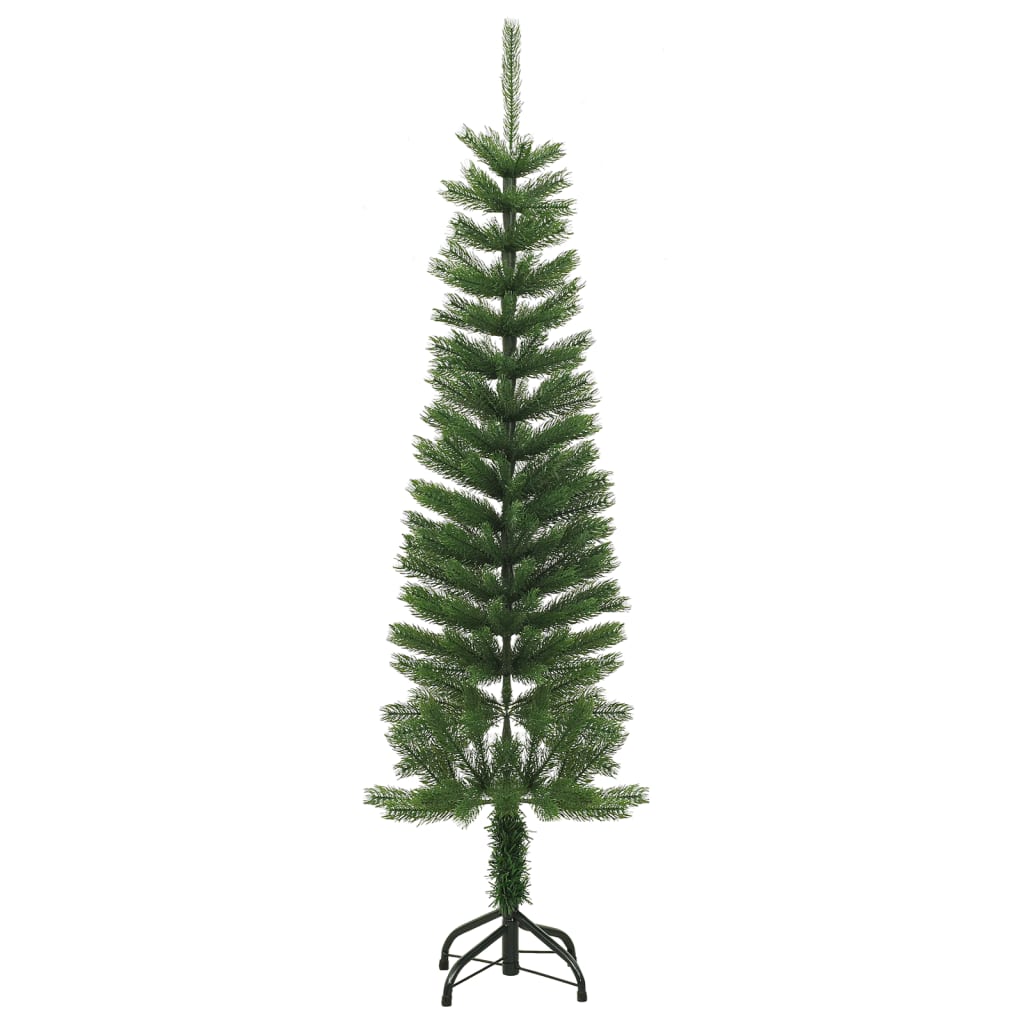 vidaXL Árbol de Navidad artificial estrecho con soporte PE 150 cm