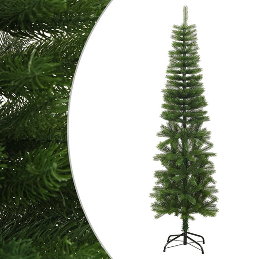 vidaXL Árbol de Navidad artificial estrecho con soporte PE 180 cm