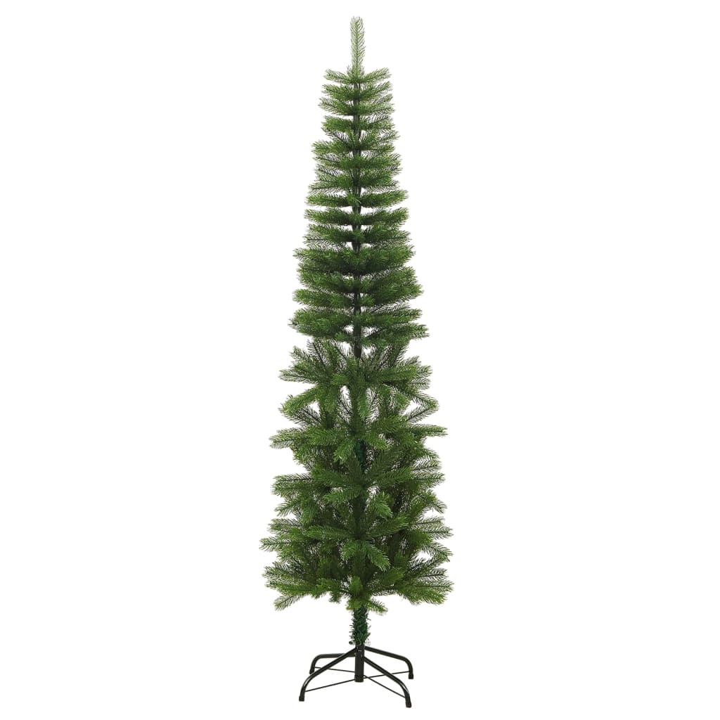 vidaXL Árbol de Navidad artificial estrecho con soporte PE 180 cm