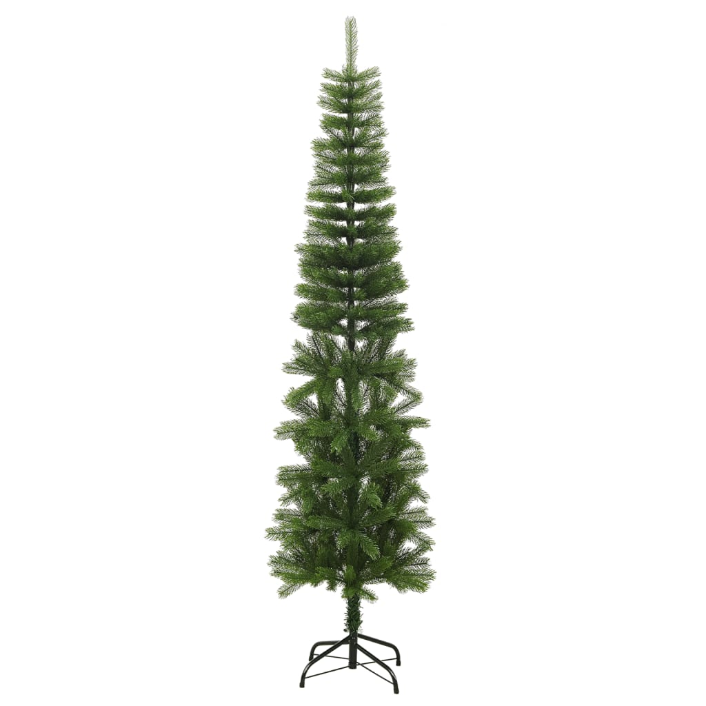 vidaXL Árbol de Navidad artificial estrecho con soporte PE 240 cm