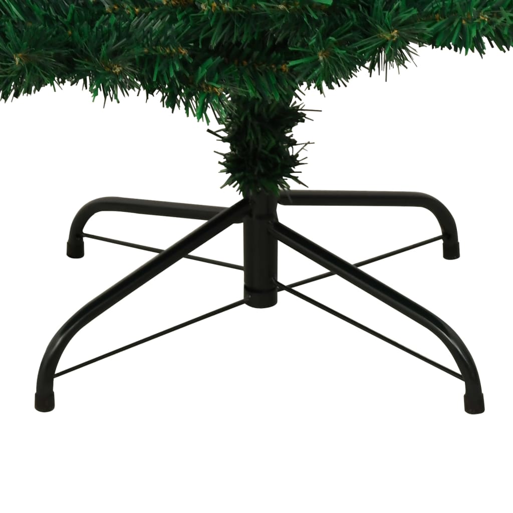 vidaXL Árbol de Navidad preiluminado con luces y soporte verde 150 cm