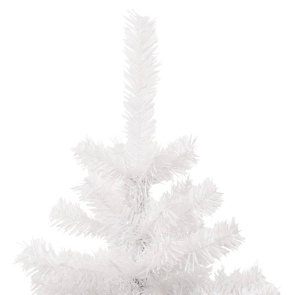 vidaXL Árbol de Navidad en espiral con luces y macetero blanco 120 cm