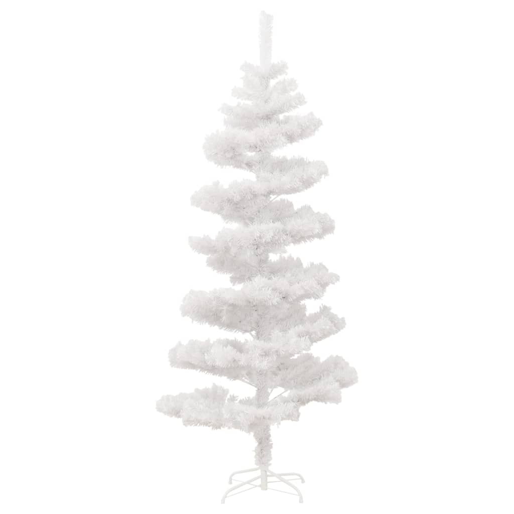 vidaXL Árbol de Navidad en espiral con luces y soporte blanco 150 cm