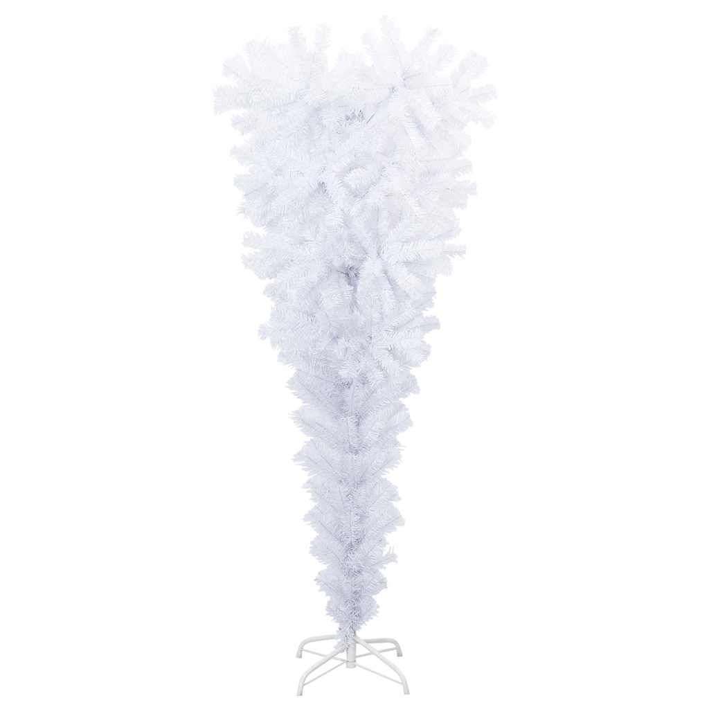 vidaXL Árbol de Navidad artificial al revés con soporte blanco 150 cm