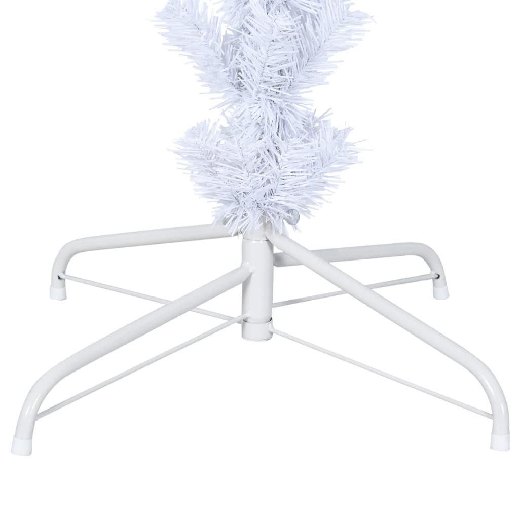 vidaXL Árbol de Navidad artificial al revés con soporte blanco 210 cm