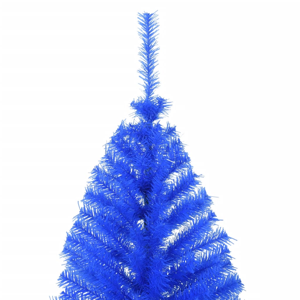 vidaXL Medio árbol de Navidad artificial con soporte PVC azul 180 cm