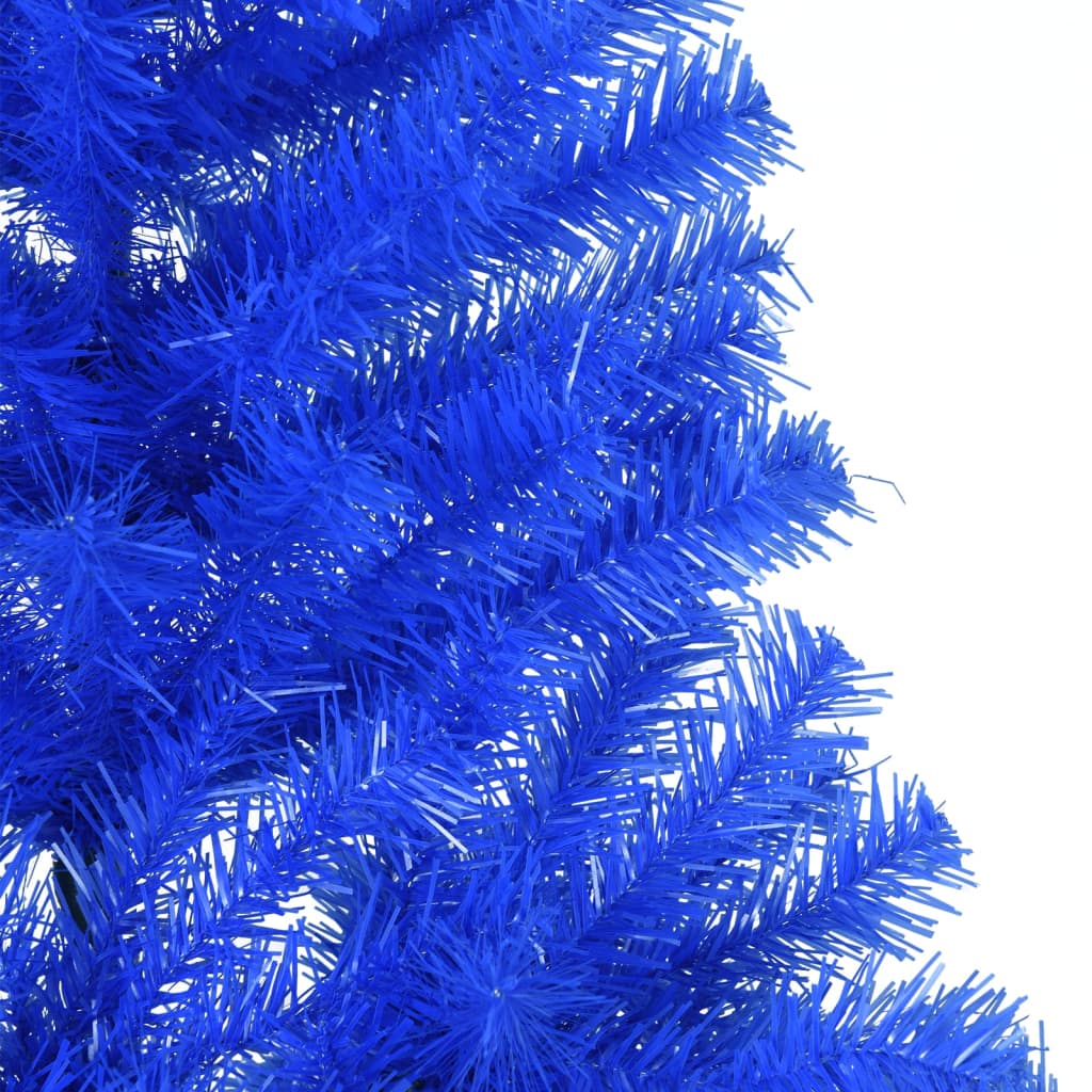 vidaXL Medio árbol de Navidad artificial con soporte PVC azul 240 cm