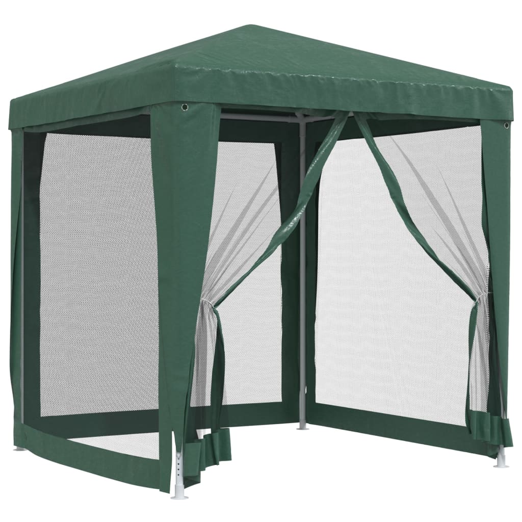 vidaXL Carpa para fiestas con 4 paredes de malla HDPE verde 2x2 m