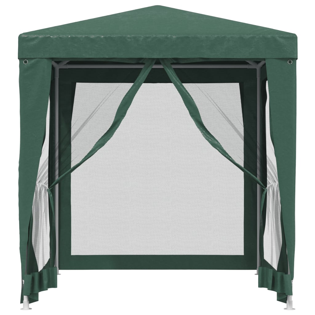 vidaXL Carpa para fiestas con 4 paredes de malla HDPE verde 2x2 m