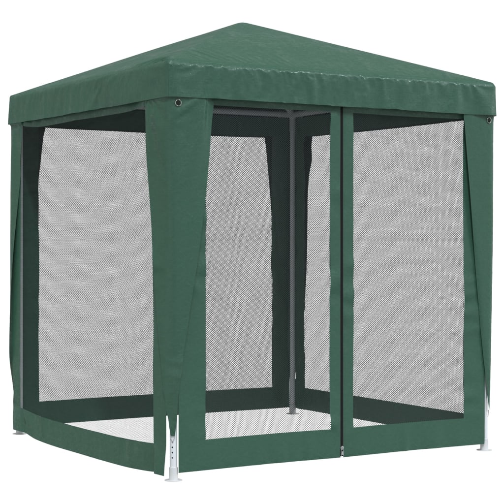 vidaXL Carpa para fiestas con 4 paredes de malla HDPE verde 2x2 m