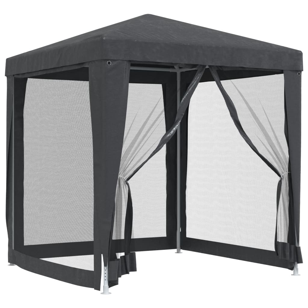 vidaXL Carpa para fiestas 4 paredes de malla HDPE gris antracita 2x2 m