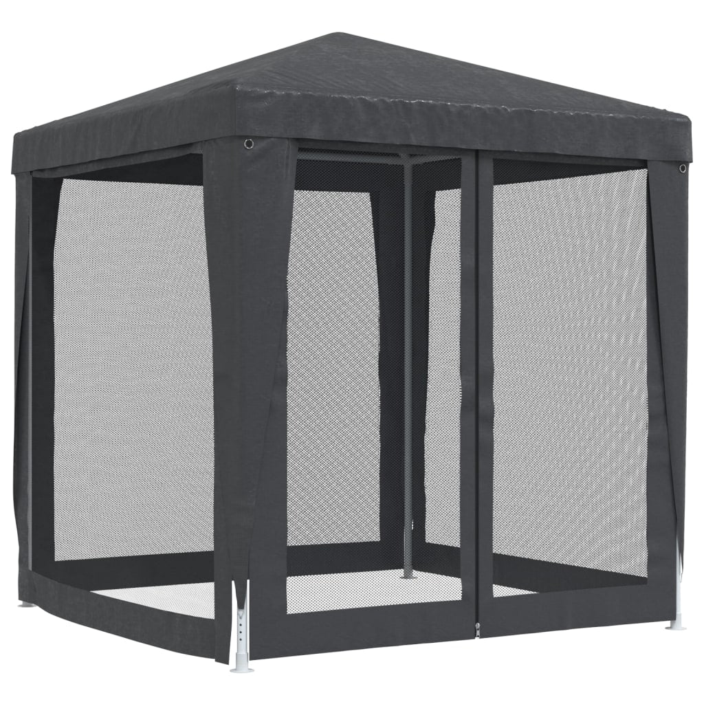 vidaXL Carpa para fiestas 4 paredes de malla HDPE gris antracita 2x2 m