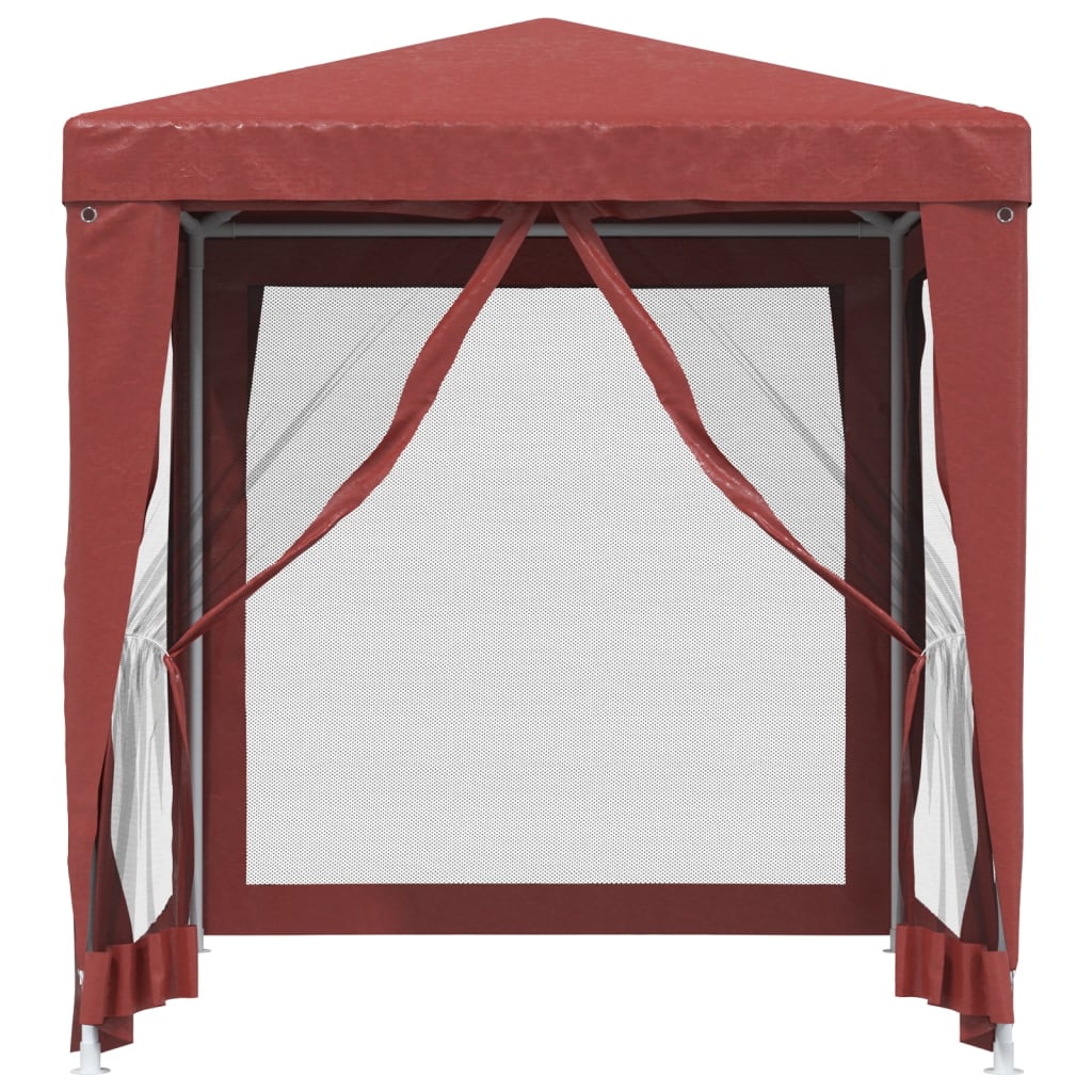 vidaXL Carpa para fiestas con 4 paredes de malla HDPE rojo 2x2 m