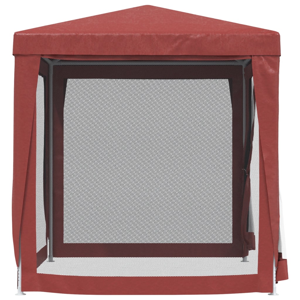 vidaXL Carpa para fiestas con 4 paredes de malla HDPE rojo 2x2 m