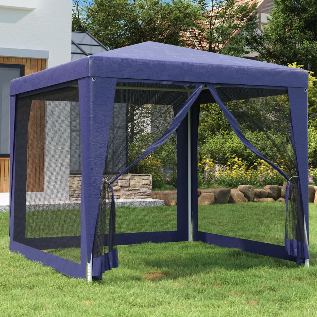 vidaXL Carpa para fiestas con 4 paredes de malla HDPE azul 2,5x2,5 m