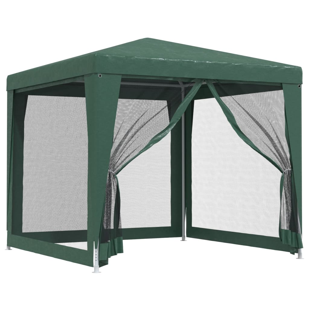 vidaXL Carpa para fiestas con 4 paredes de malla HDPE verde 2,5x2,5 m