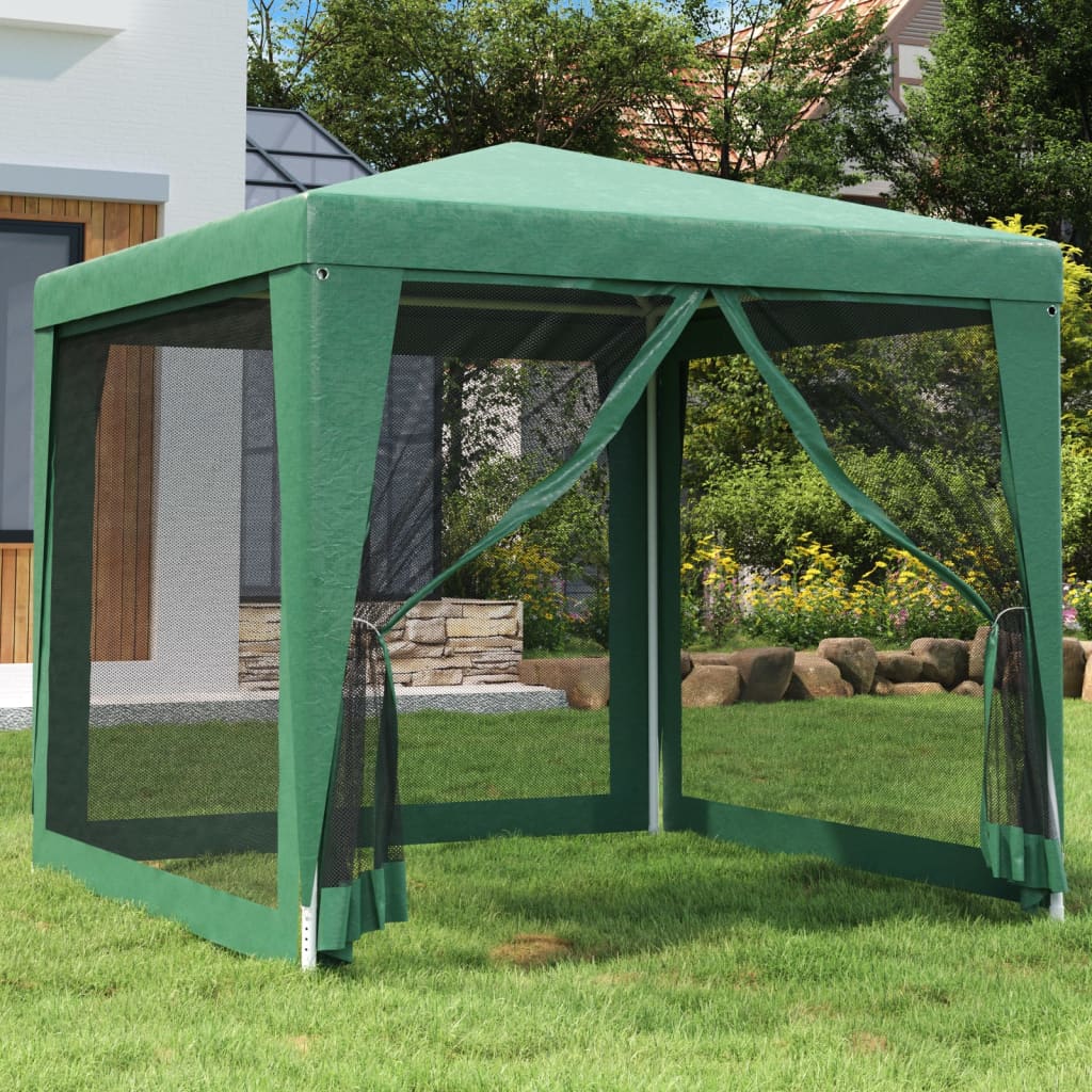 vidaXL Carpa para fiestas con 4 paredes de malla HDPE verde 2,5x2,5 m