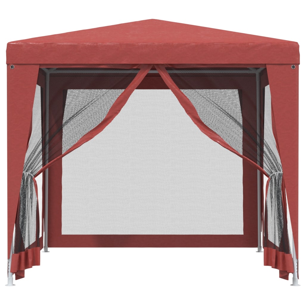 vidaXL Carpa para fiestas con 4 paredes de malla HDPE rojo 2,5x2,5 m