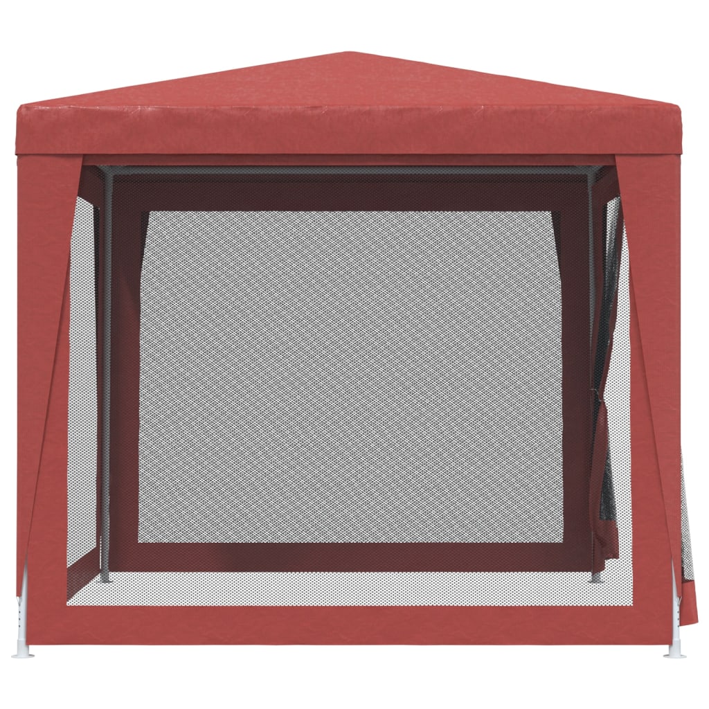 vidaXL Carpa para fiestas con 4 paredes de malla HDPE rojo 2,5x2,5 m