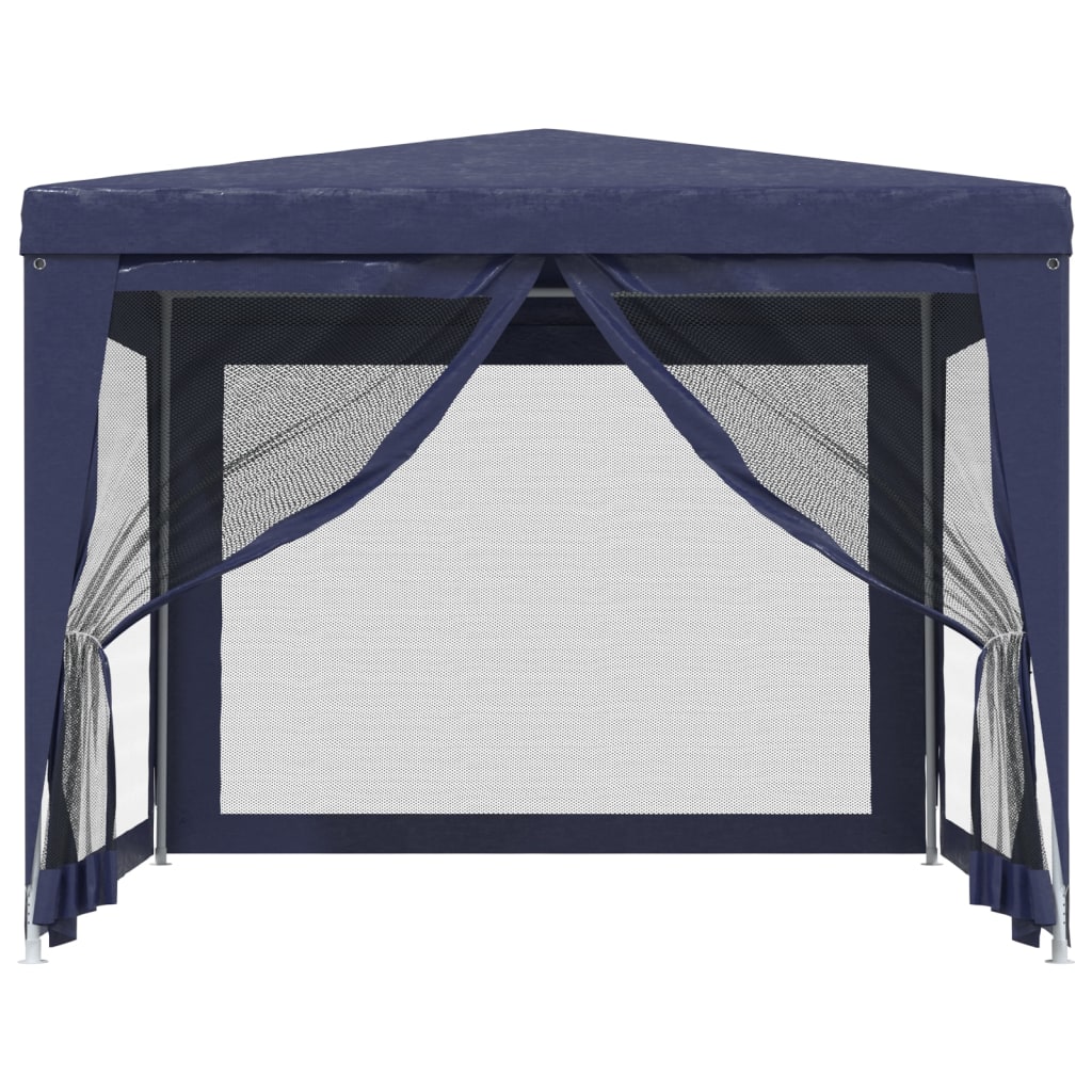 vidaXL Carpa para fiestas con 4 paredes de malla HDPE azul 3x3 m