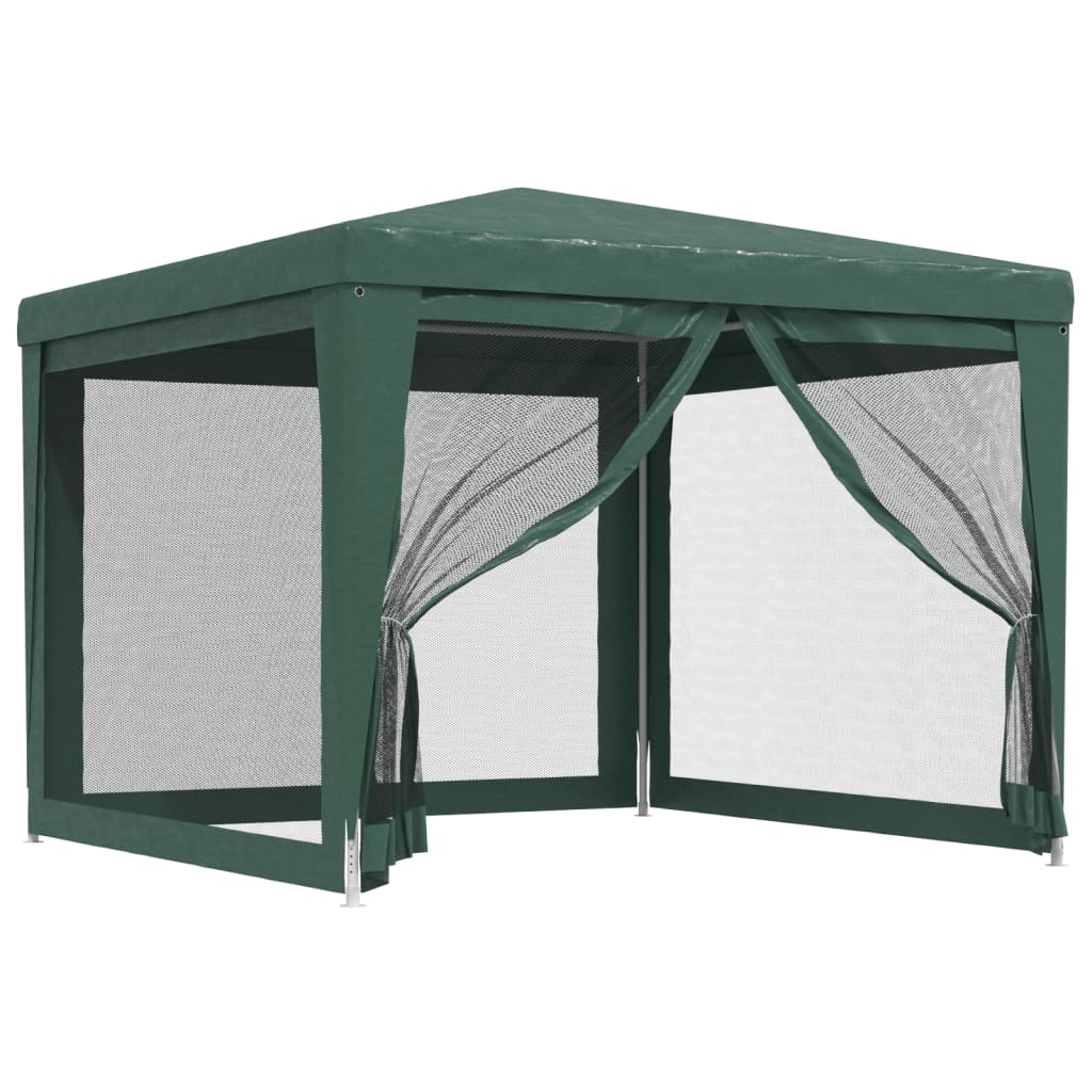 vidaXL Carpa para fiestas con 4 paredes de malla HDPE verde 3x3 m