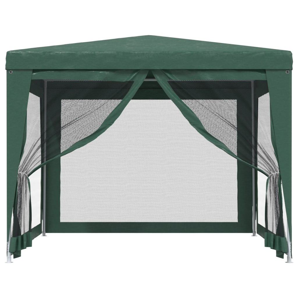 vidaXL Carpa para fiestas con 4 paredes de malla HDPE verde 3x3 m