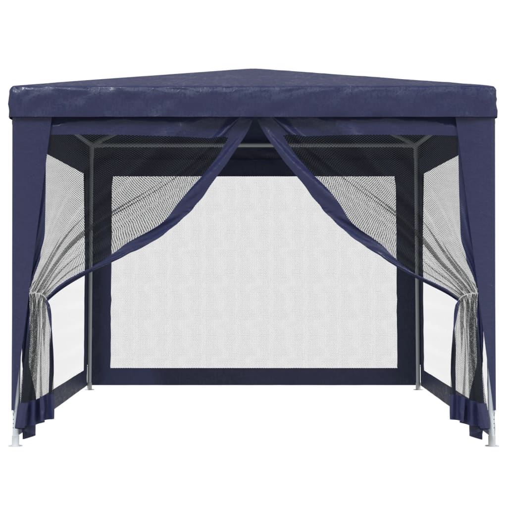 vidaXL Carpa para fiestas con 4 paredes de malla HDPE azul 3x4 m