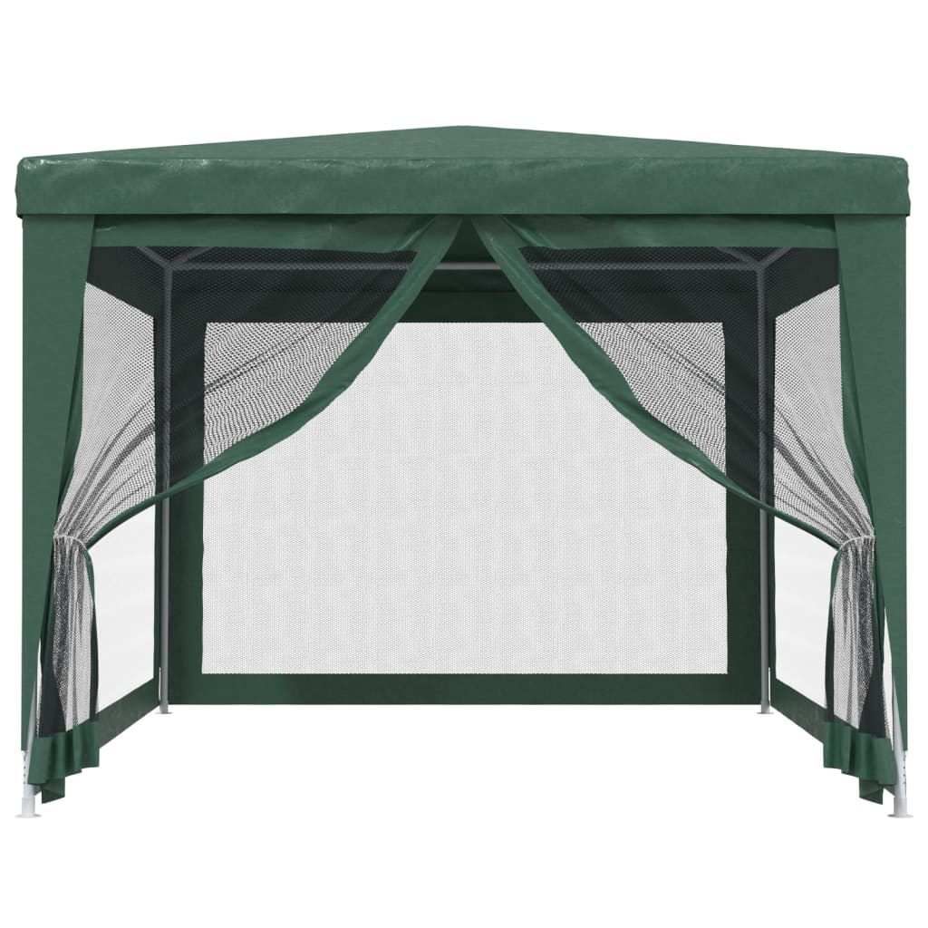 vidaXL Carpa para fiestas con 4 paredes de malla HDPE verde 3x4 m