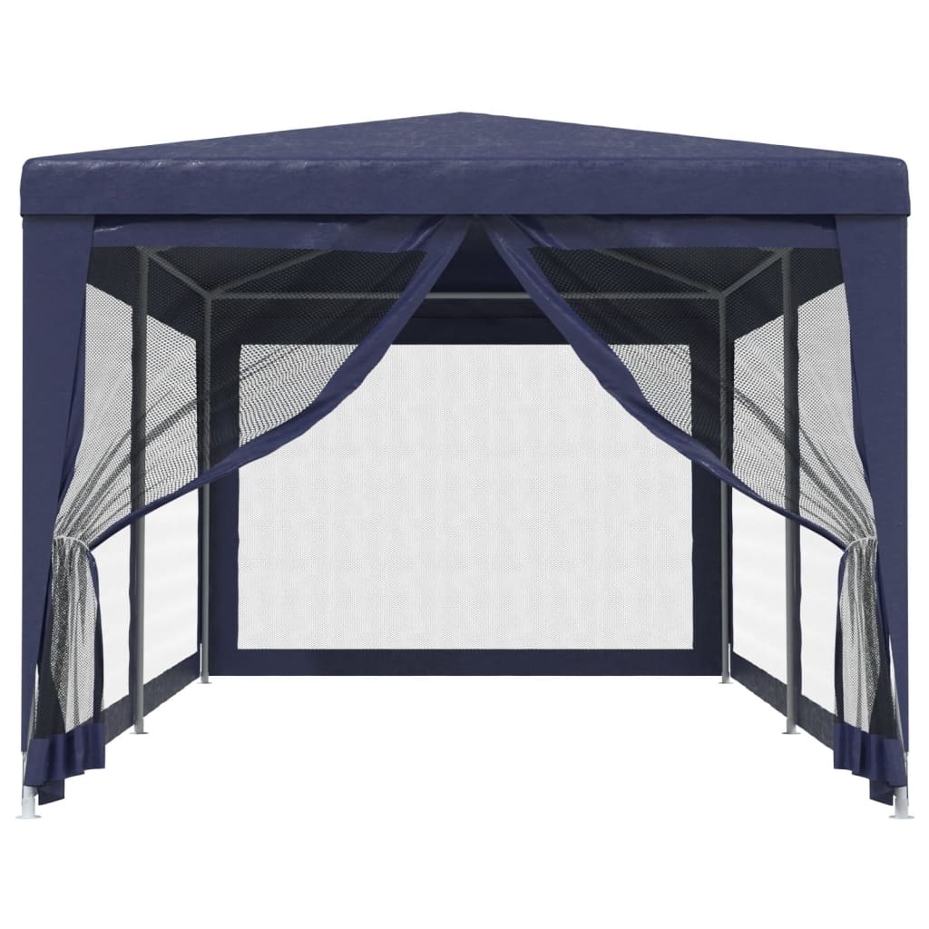 vidaXL Carpa para fiestas con 6 paredes de malla HDPE azul 3x6 m