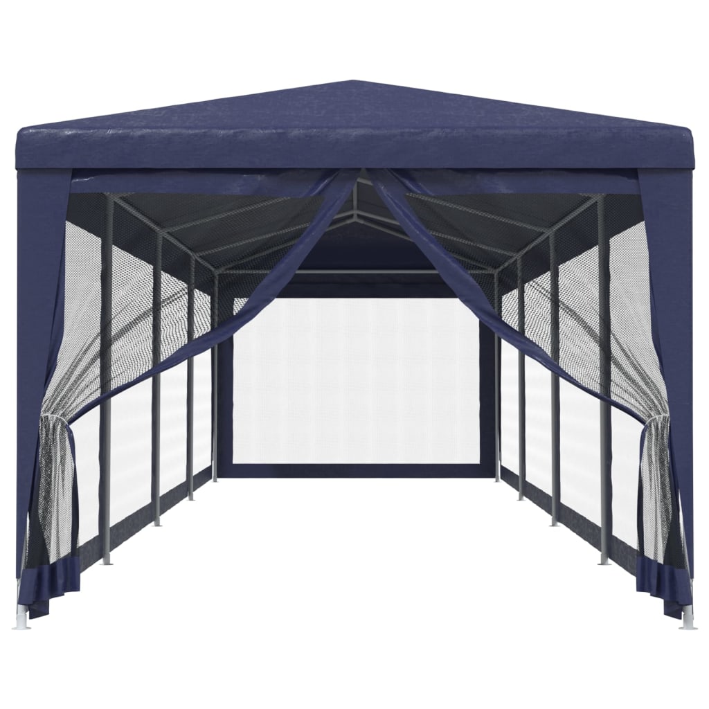 vidaXL Carpa para fiestas con 10 paredes de malla HDPE azul 3x12 m