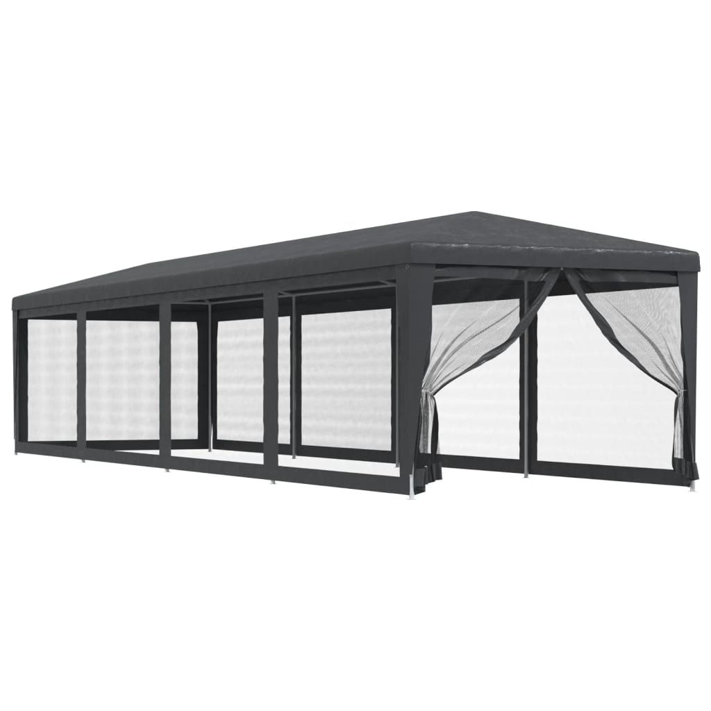 vidaXL Carpa para fiestas 10 paredes malla HDPE gris antracita 3x12m