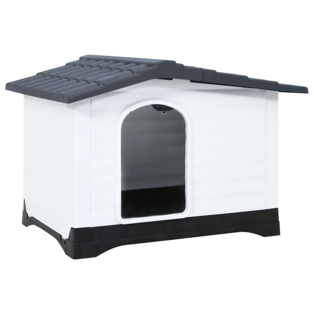 vidaXL Caseta para perros polipropileno gris 90,5x68x66 cm