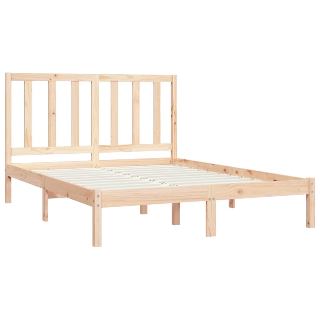 vidaXL Estructura de cama madera maciza de pino 135x190 cm