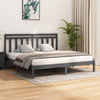 vidaXL Estructura de cama de matrimonio madera maciza gris 180x200 cm