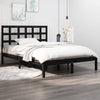 vidaXL Estructura de cama madera maciza negra King Size 150x200 cm