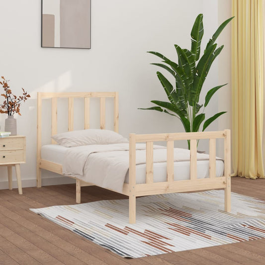 vidaXL Estructura de cama madera maciza 100x200 cm