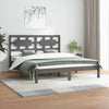 vidaXL Estructura de cama madera maciza gris Super King 180x200 cm